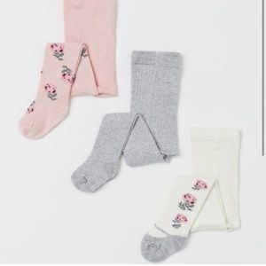H&M 3 Baby toddler girl tights